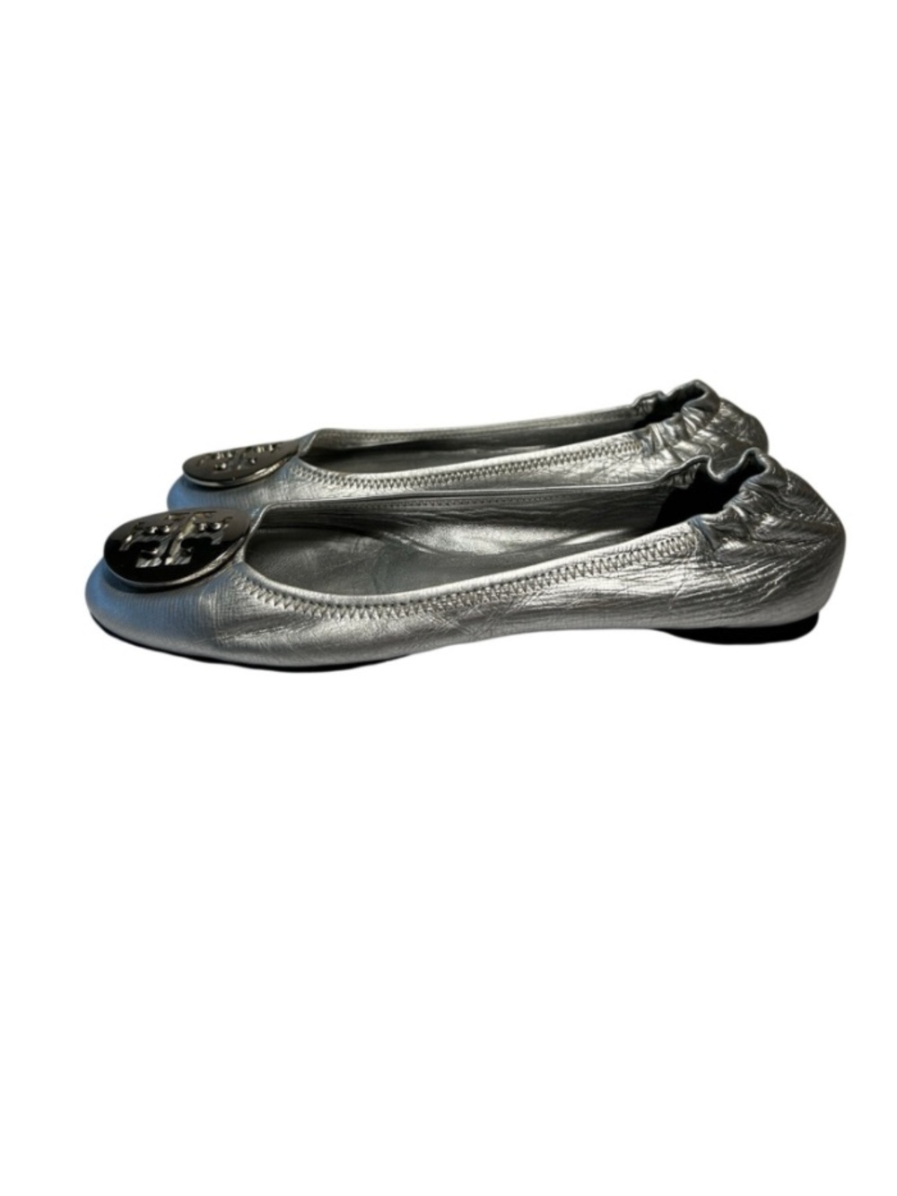 Tory Burch Reva Travel Ballet in metallic silver, travel-friendly, flexible sole - Picture 6 of 11